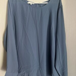Maurices Blue Boxy Long Sleeve Blouse